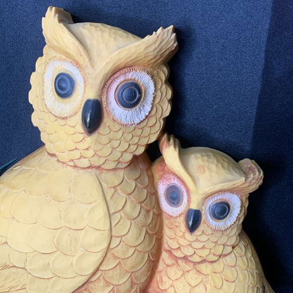 Set of 2 vintage Homco 1976 horned owl wall plaques / wall decor - Picture 4 of 8